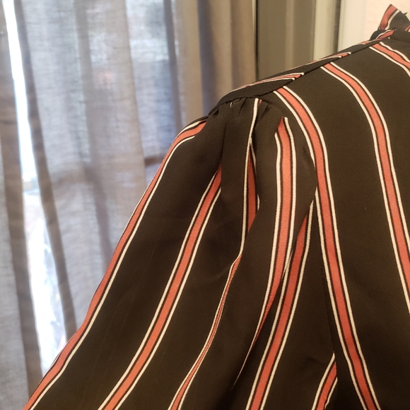 Long sleeve black,red and white stripped blouse - Picture 7 of 7
